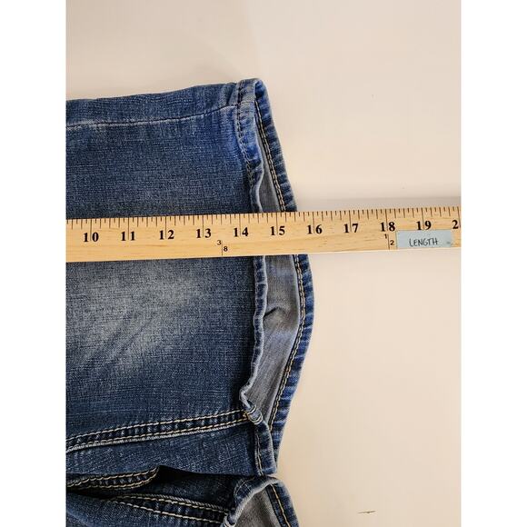 SEVEN 7 Women's Blue Denim Medium Wash Cut Off Jean Shorts SZ 10 - Picture 9 of 9